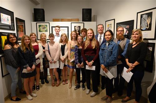 Student artists at the 2019 Word and Image Exhibition 